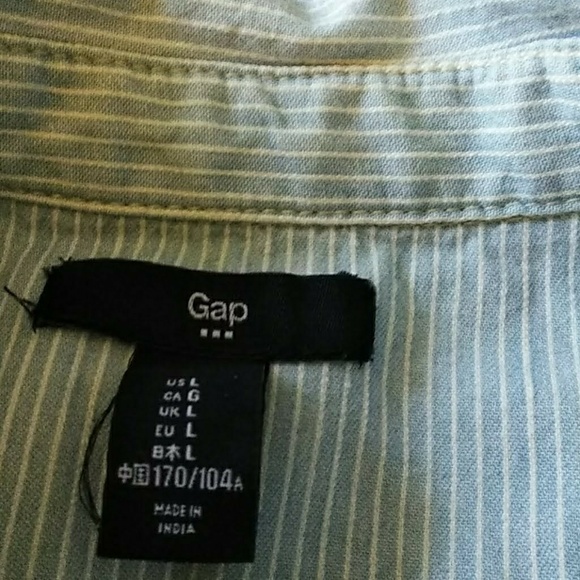 Blue and white striped button down - Picture 2 of 4